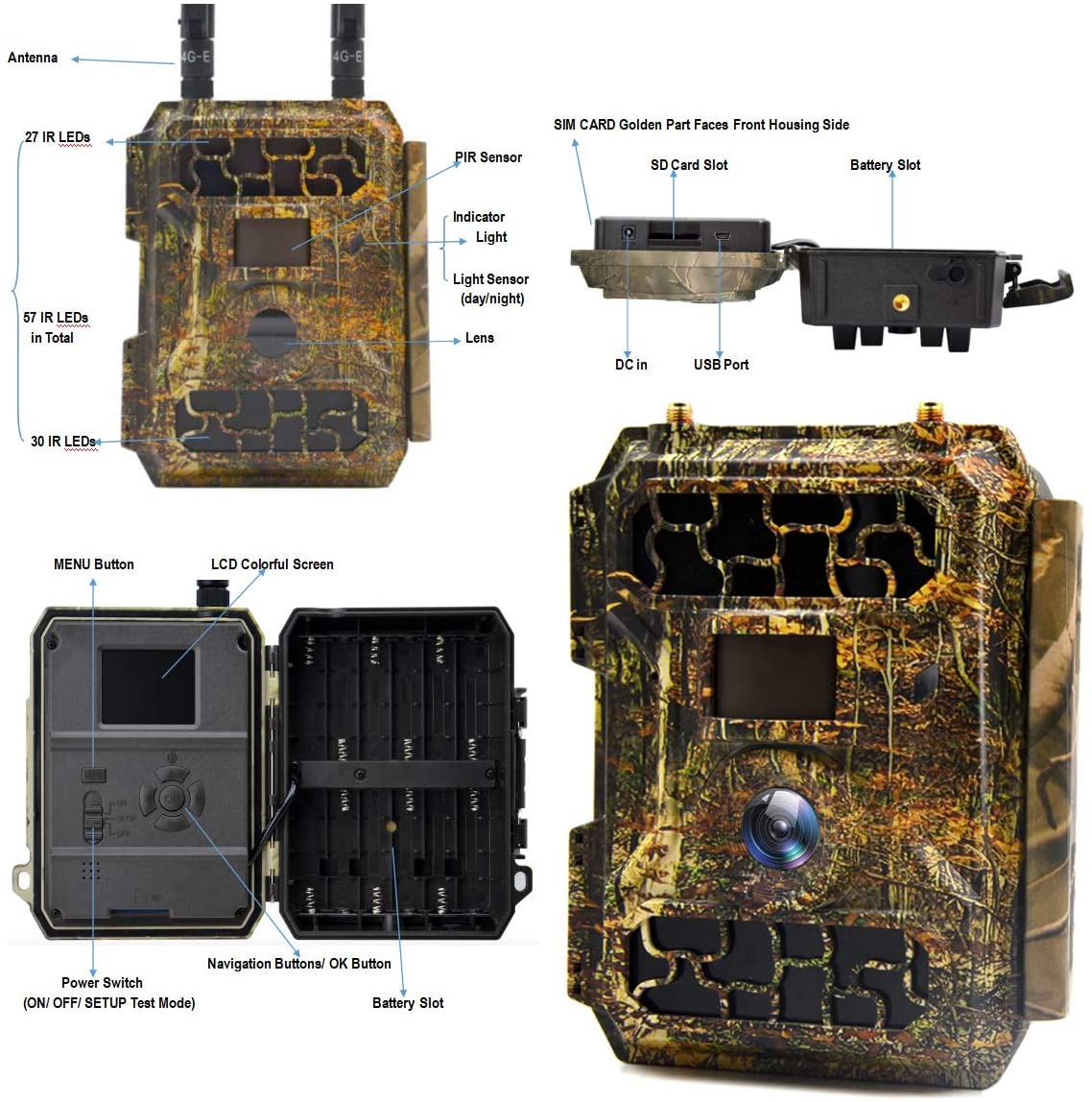 Caméra de chasse cellulaire 4G LTE SW4.3G