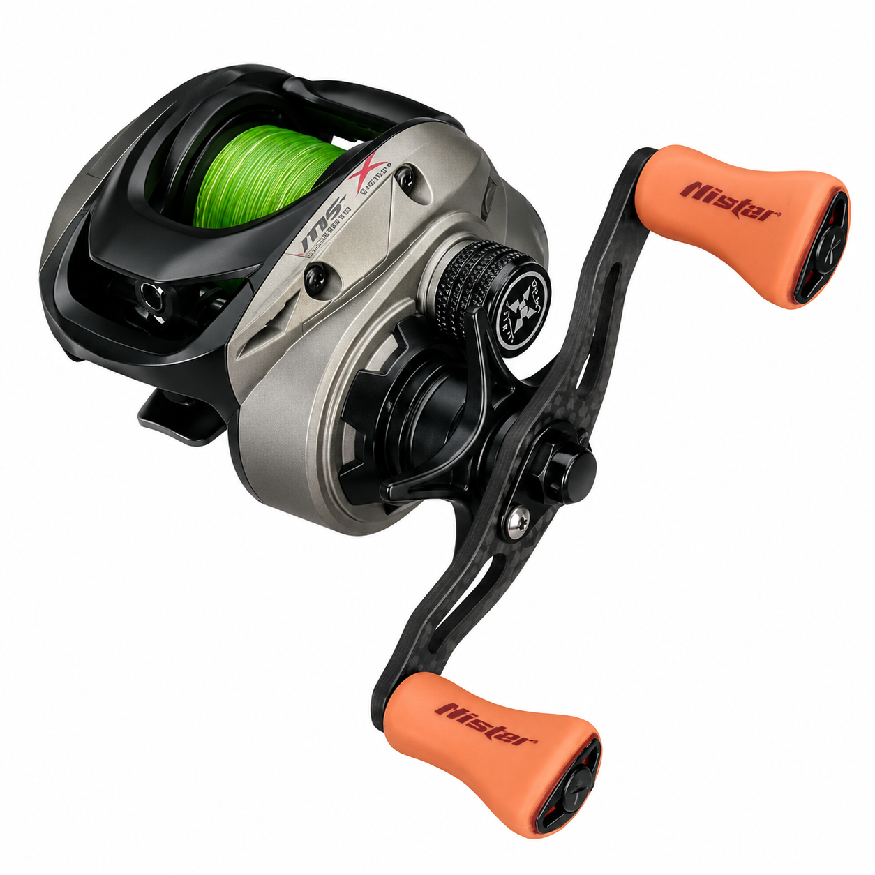 Moulinet Baitcasting MS-X léger – Frein 6 kg, bobine aluminium et double frein magnétique