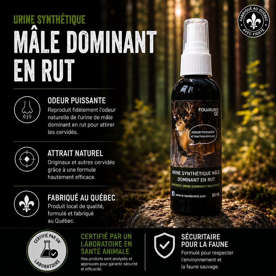 Urine Synth. Mâle Dominant en Rut 60ML - Fourrures QC