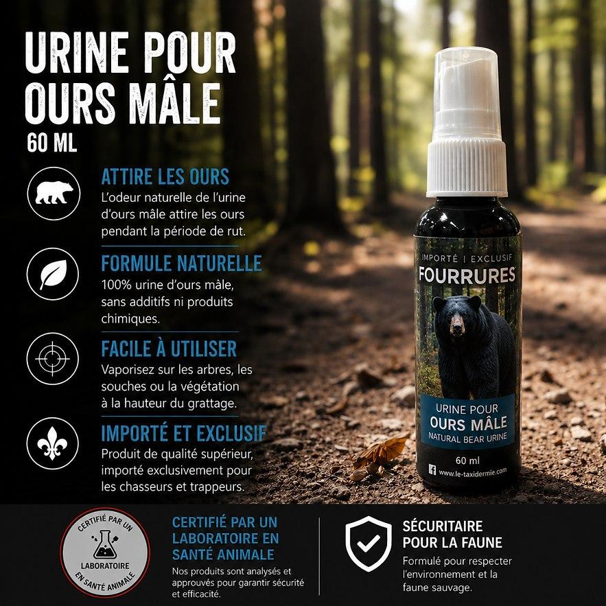 Urine pour Ours Mâle 60ML - Fourrures QC