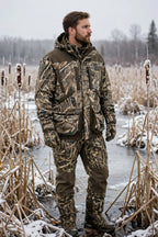 Kit chasse camouflage marais SAJZA - chasse canard - marais enneigé Québec